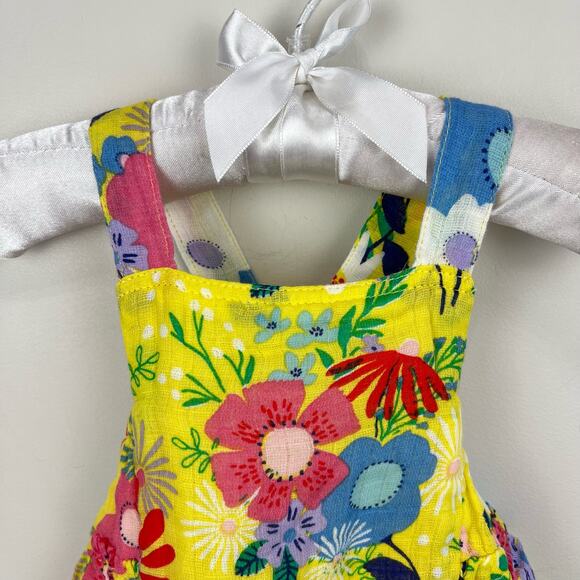 Angel Dear Yellow Floral Ruffle Sun Suit Romper 0-3 Months NWT - Picture 2 of 8